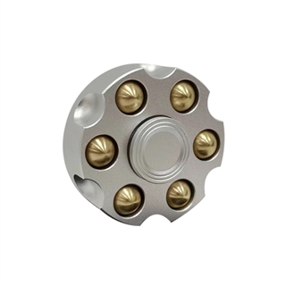 Fidget spinner med revolver drum - sølv